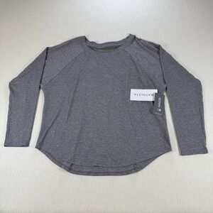 New Athleta Topanga Unstinkable Wicking Top Long Sleeve Mesh  Gray Size L NWT